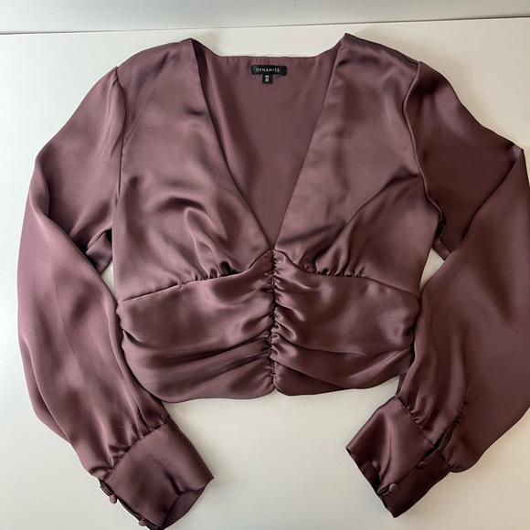 Dynamite : Satin long sleeve top - Picture 5 of 7